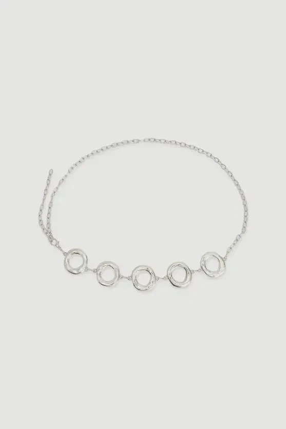 Chain Belt with Ring Detail - Silver - 1