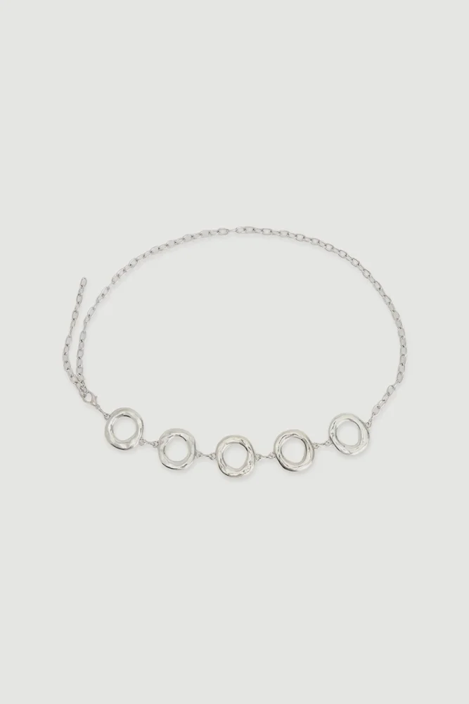 Chain Belt with Ring Detail Silver
