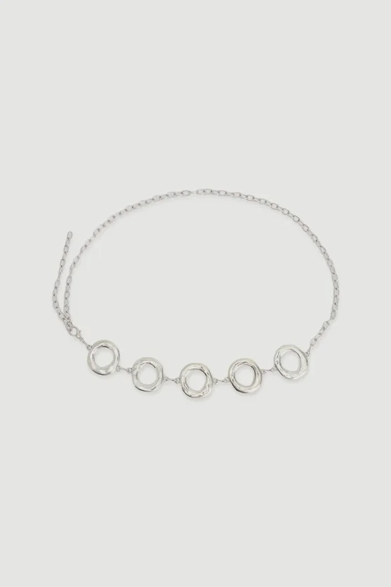 Chain Belt with Ring Detail Silver - 1