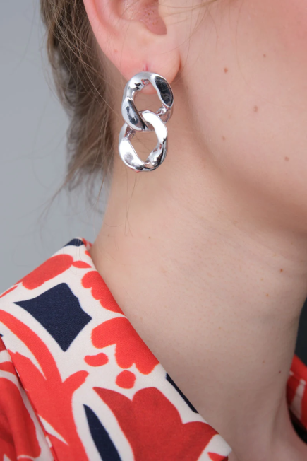 Chain Earrings - Silver Silver