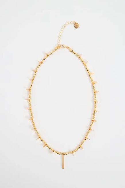 Chain Necklace with Sewuin Brass - Gold Gold