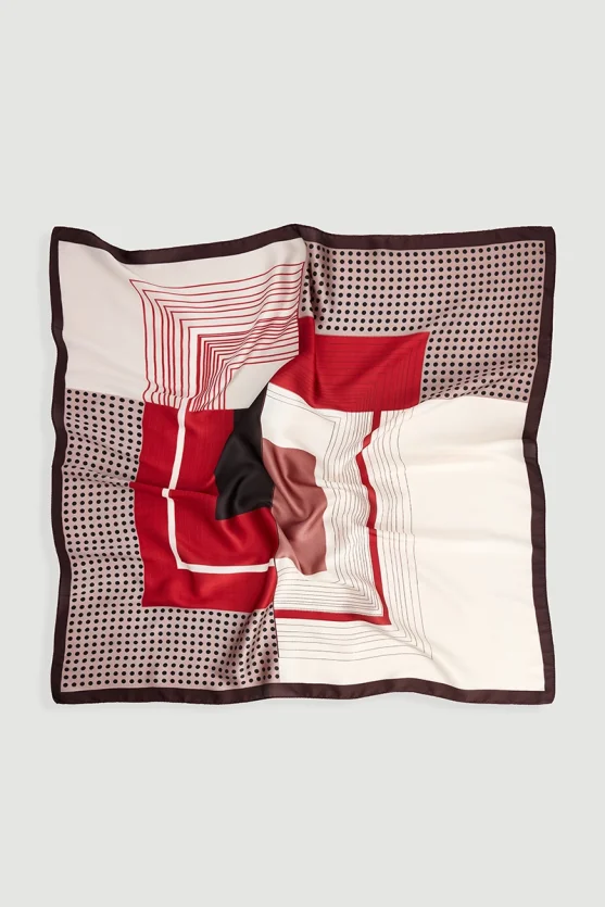 Checkered Scarf Burgundy - 2