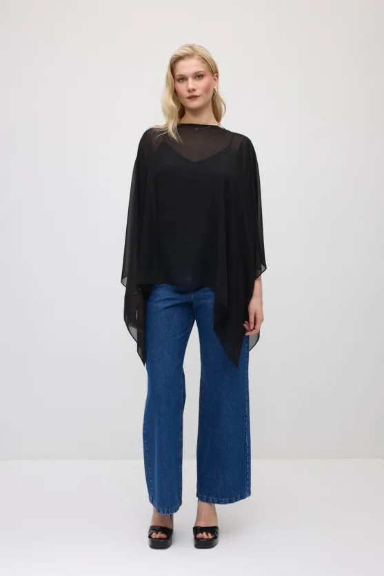 Chiffon Cape - Black - 2