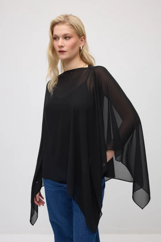 Chiffon Cape - Black - 3