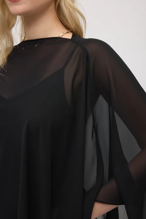 Chiffon Cape - Black - 6