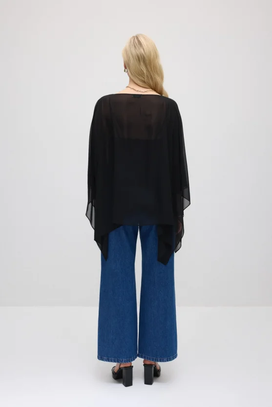 Chiffon Cape - Black - 7