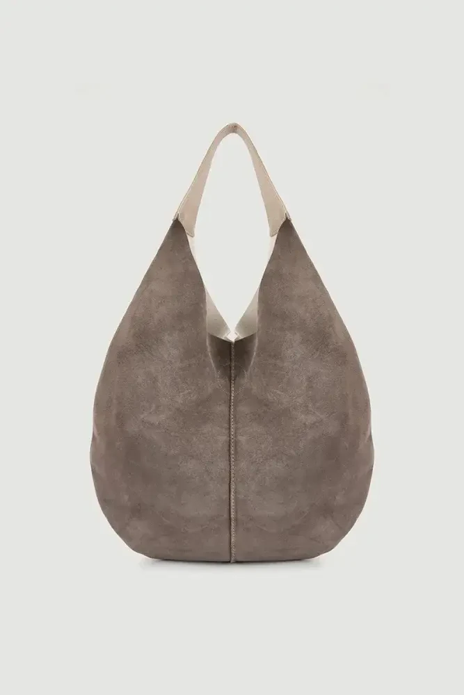 Chunky Suede Tote Bag - Beige