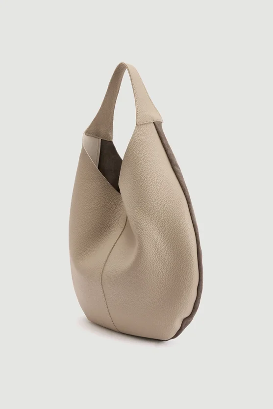 Chunky Suede Tote Bag Beige - Gusto