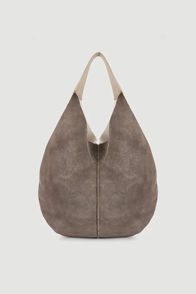 Chunky Suede Tote Bag Beige