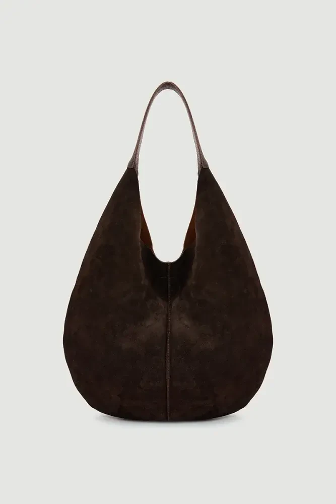 Chunky Suede Tote Bag - Brown