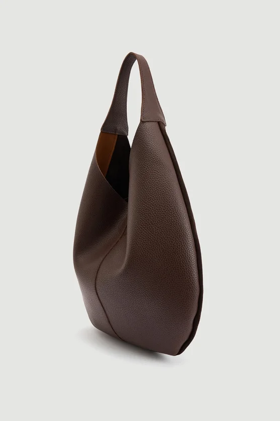 Chunky Suede Tote Bag Brown - Gusto