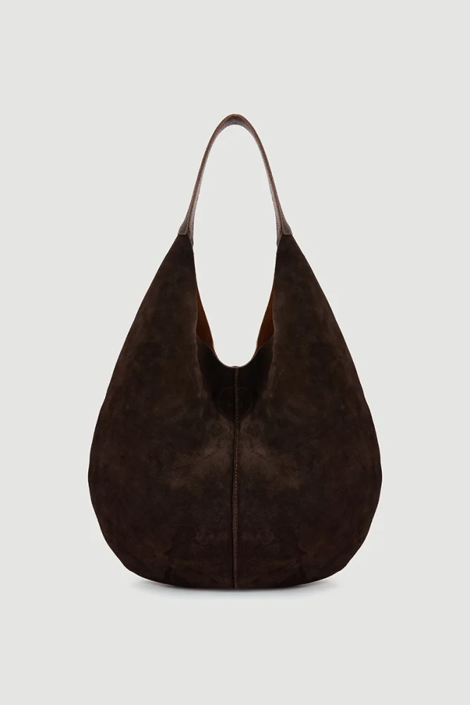 Chunky Suede Tote Bag Brown