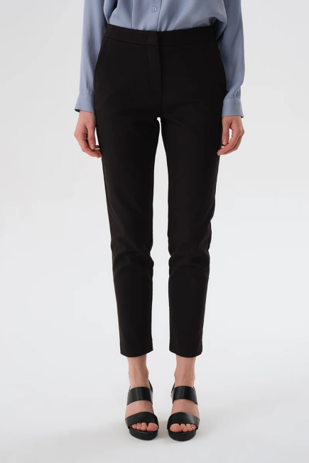 Cigarette Cotton Pants - Black Black