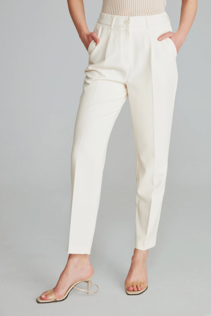 Cigarette Fabric Pants - Ecru - Gusto