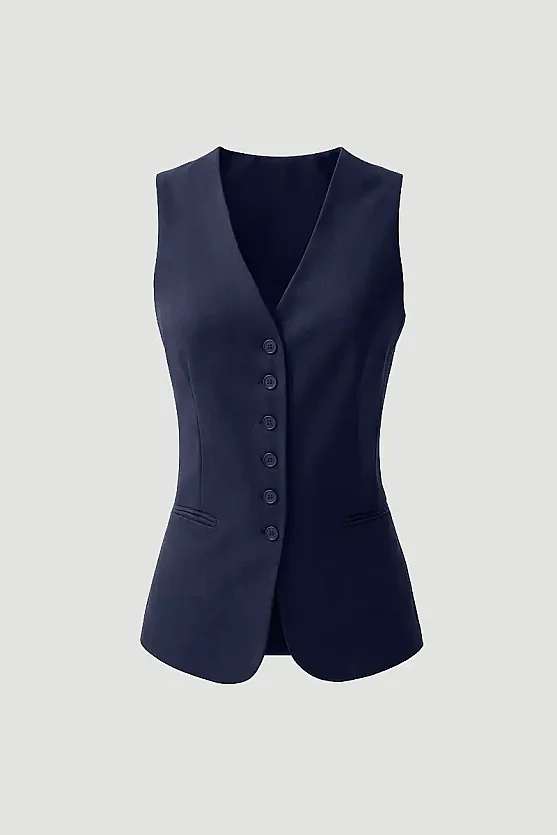 Classic Buttoned Vest - Navy Blue - Gusto