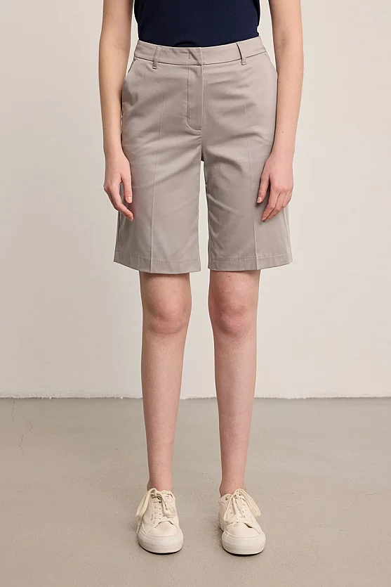Classic Cotton Bermuda Shorts - Grey - 2