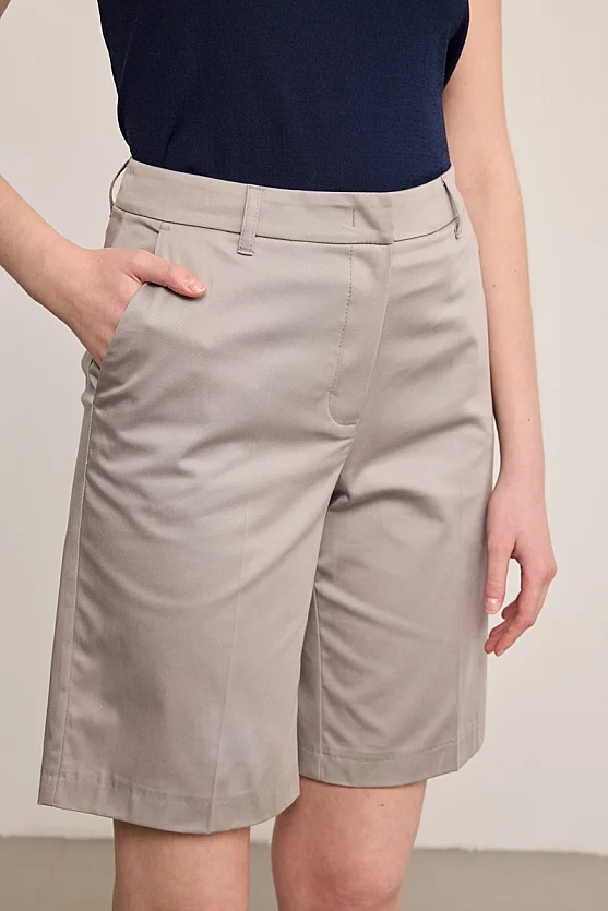 Classic Cotton Bermuda Shorts - Grey - 5