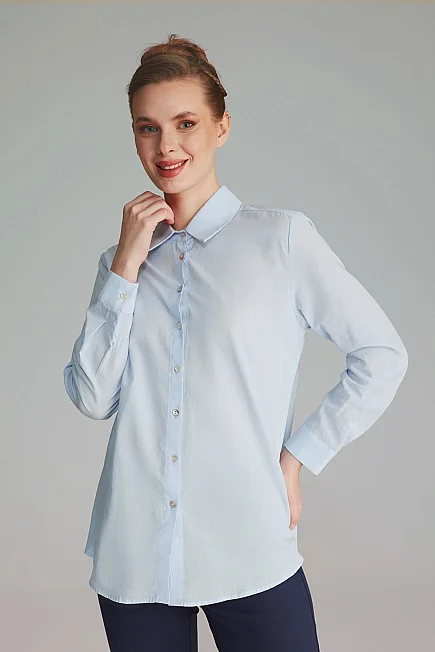 Classic Cotton Shirt - Baby Blue - Gusto