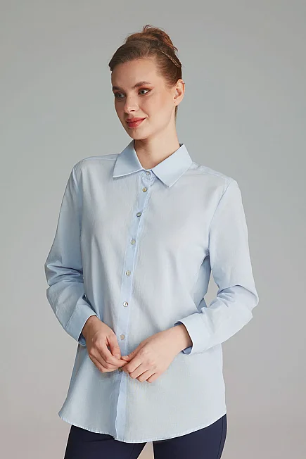 Classic Cotton Shirt - Baby Blue - Gusto