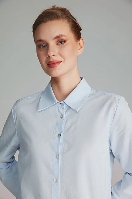 Classic Cotton Shirt - Baby Blue - Gusto