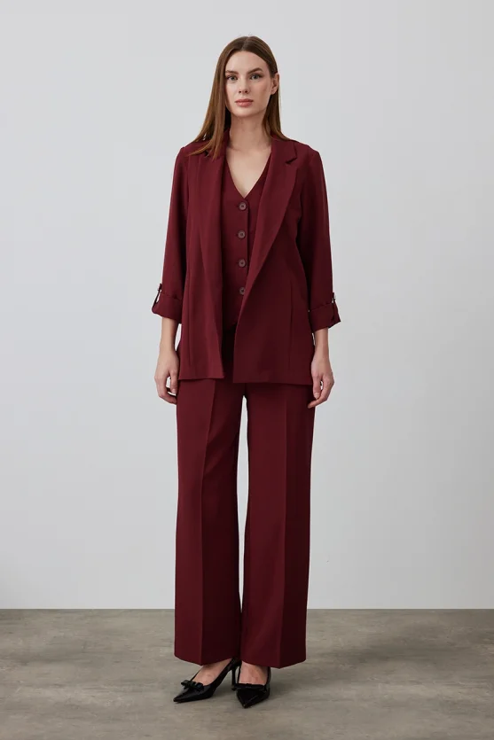 Classic Fabric Vest - Burgundy - Gusto