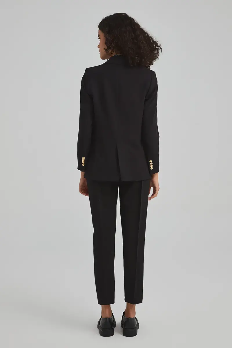 Classic One Button Jacket - Black - 3