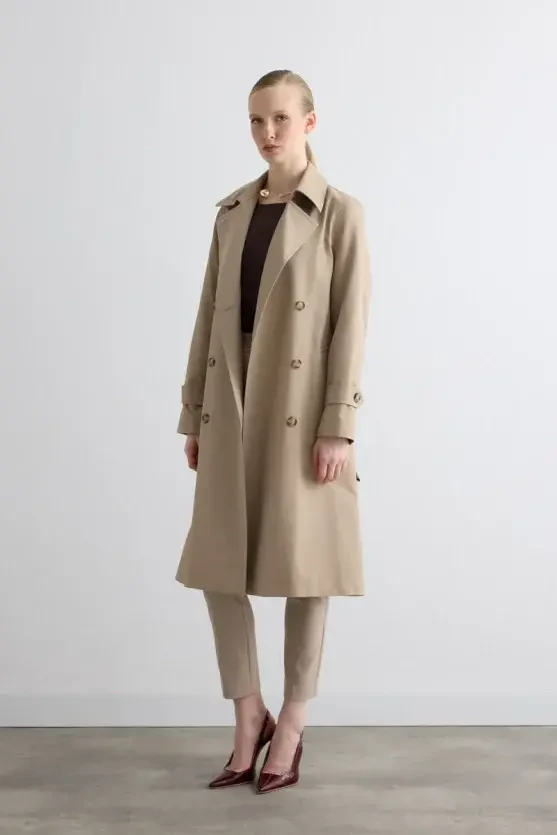 Classic Trench Coat - Beige - 4