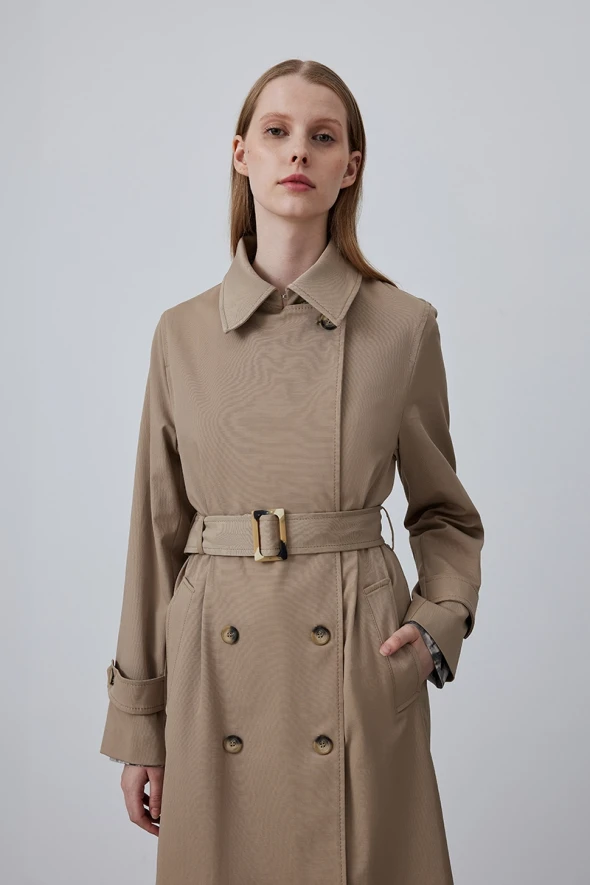 Classic Trench Coat - Beige - 4