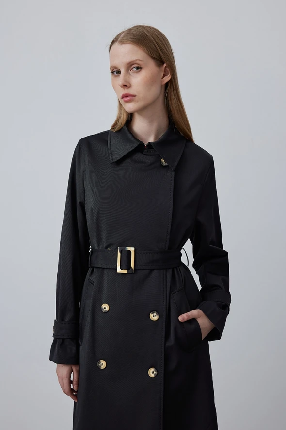 Classic Trench Coat - Black - 4