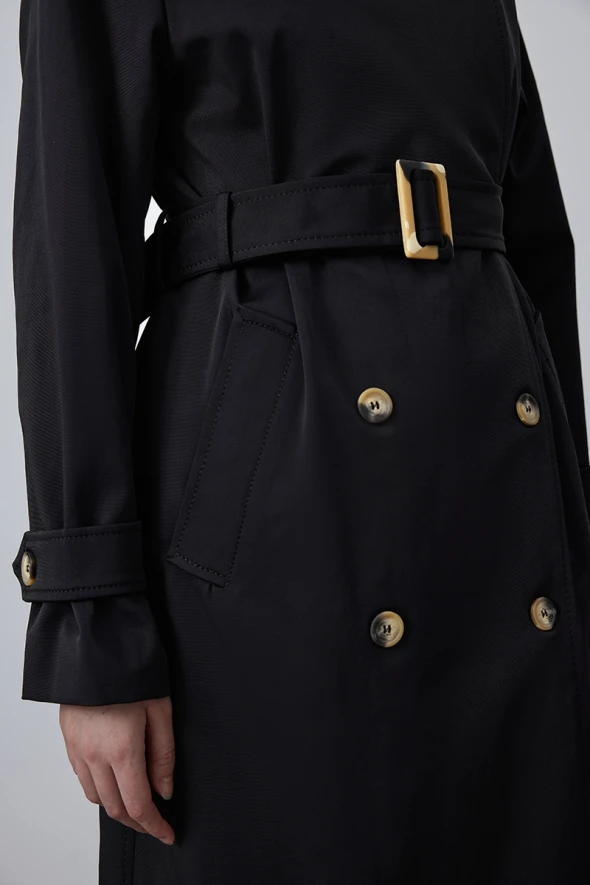 Classic Trench Coat - Black - 5