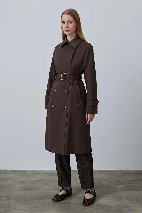 Classic Trench Coat - Brown - 1