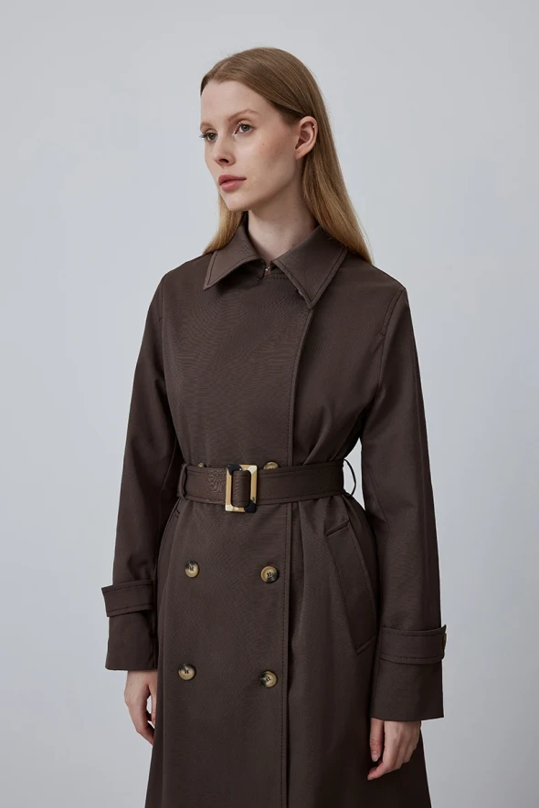 Classic Trench Coat - Brown - 4