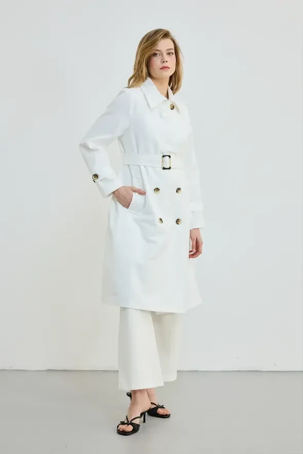 Classic Trenchcoat - White - 4