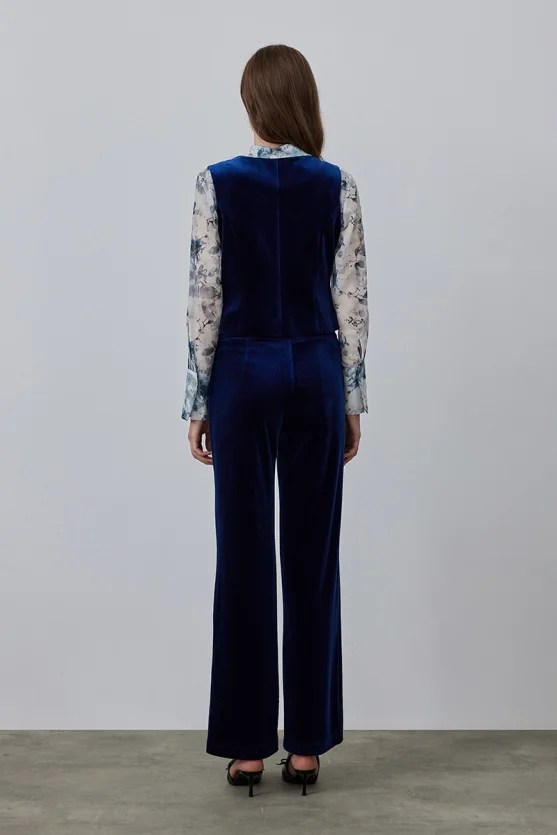 Classic Velvet Vest - Navy - 6