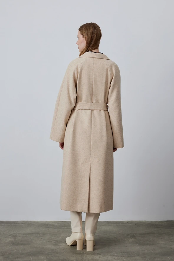 Classic Wool Coat - Beige - 7