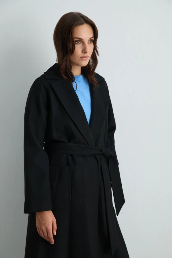 Classic Wool Coat - Black - Gusto