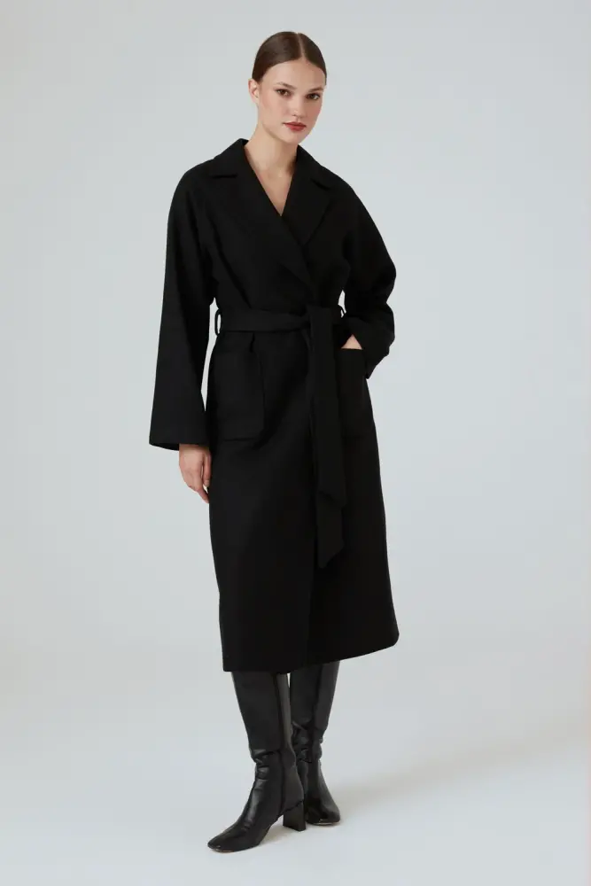 Classic Wool Coat - Black - Gusto