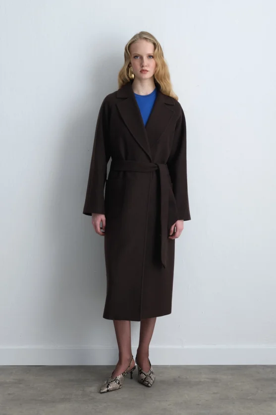 Classic Wool Coat - Brown - 1