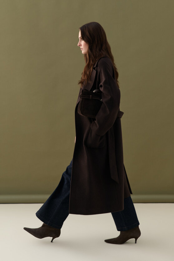 Classic Wool Coat - Brown - Gusto