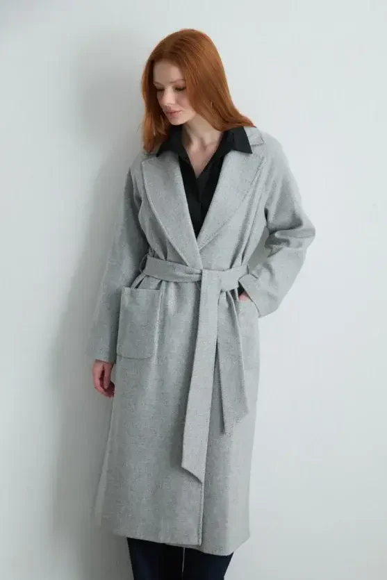 Classic Wool Coat - Gray - 4
