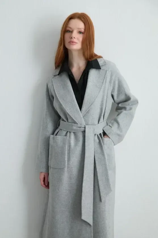 Classic Wool Coat - Gray - 5