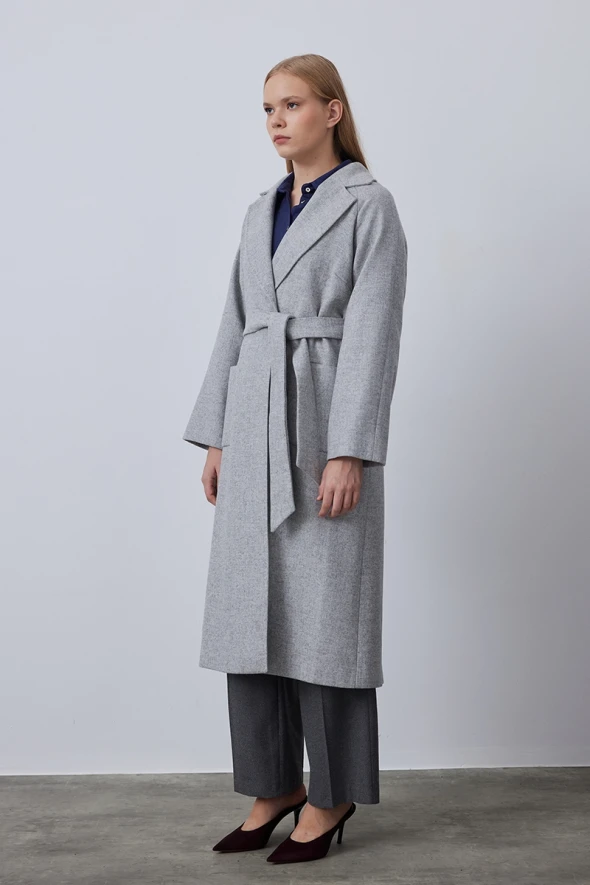 Classic Wool Coat - Grey - 4