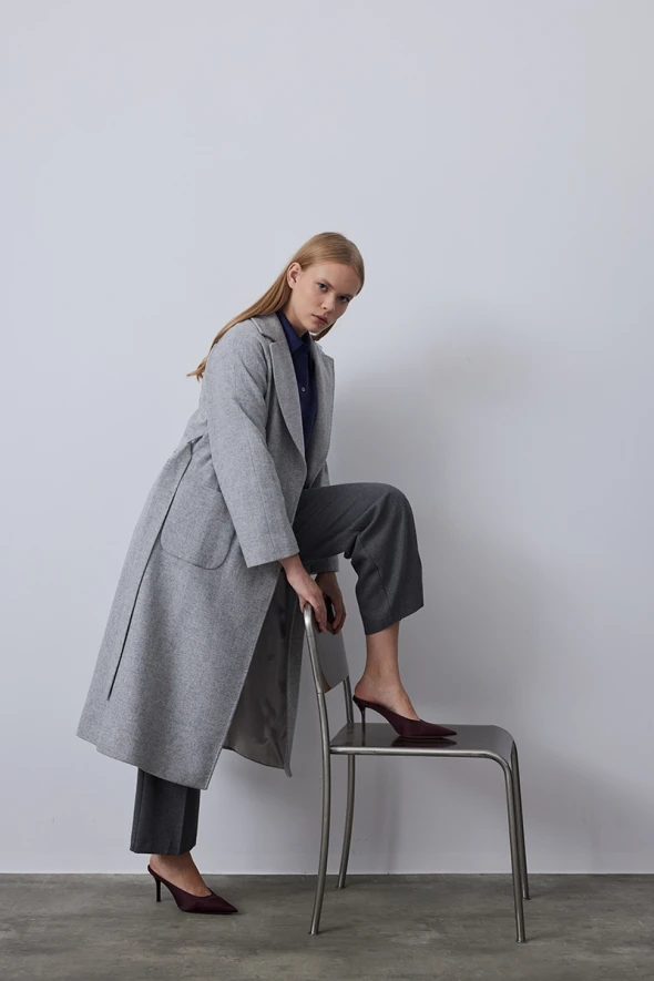 Classic Wool Coat - Grey - 2