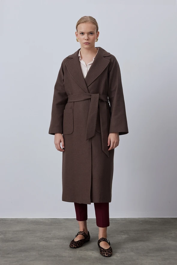 Classic Wool Coat - Mink - 2