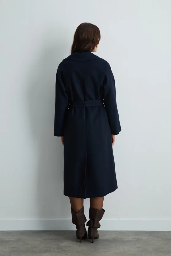 Classic Wool Coat Navy Blue - 9