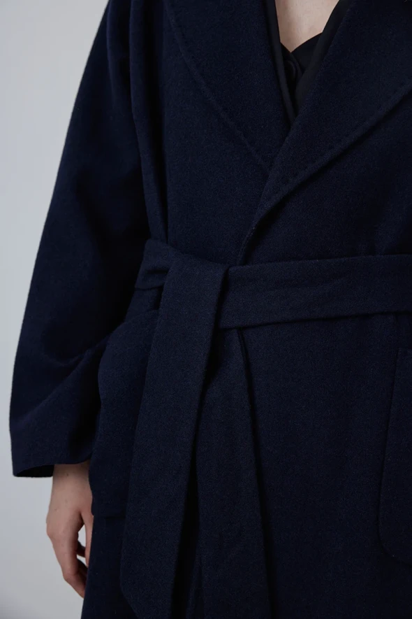 Classic Wool Coat - Navy - 6