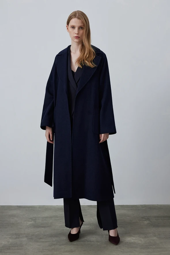 Classic Wool Coat - Navy - 7