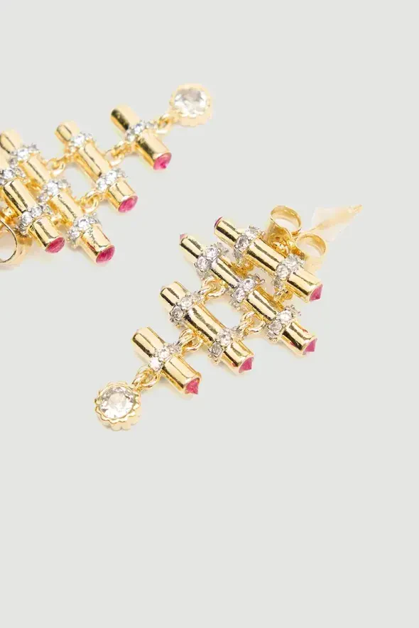 Cluster Gold Earrings - Gold - 2