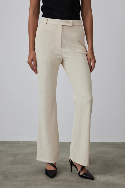 Corded Velvet Trousers - Ecru Ecru