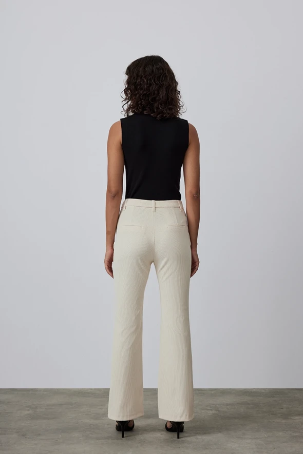 Corded Velvet Trousers - Ecru - 7